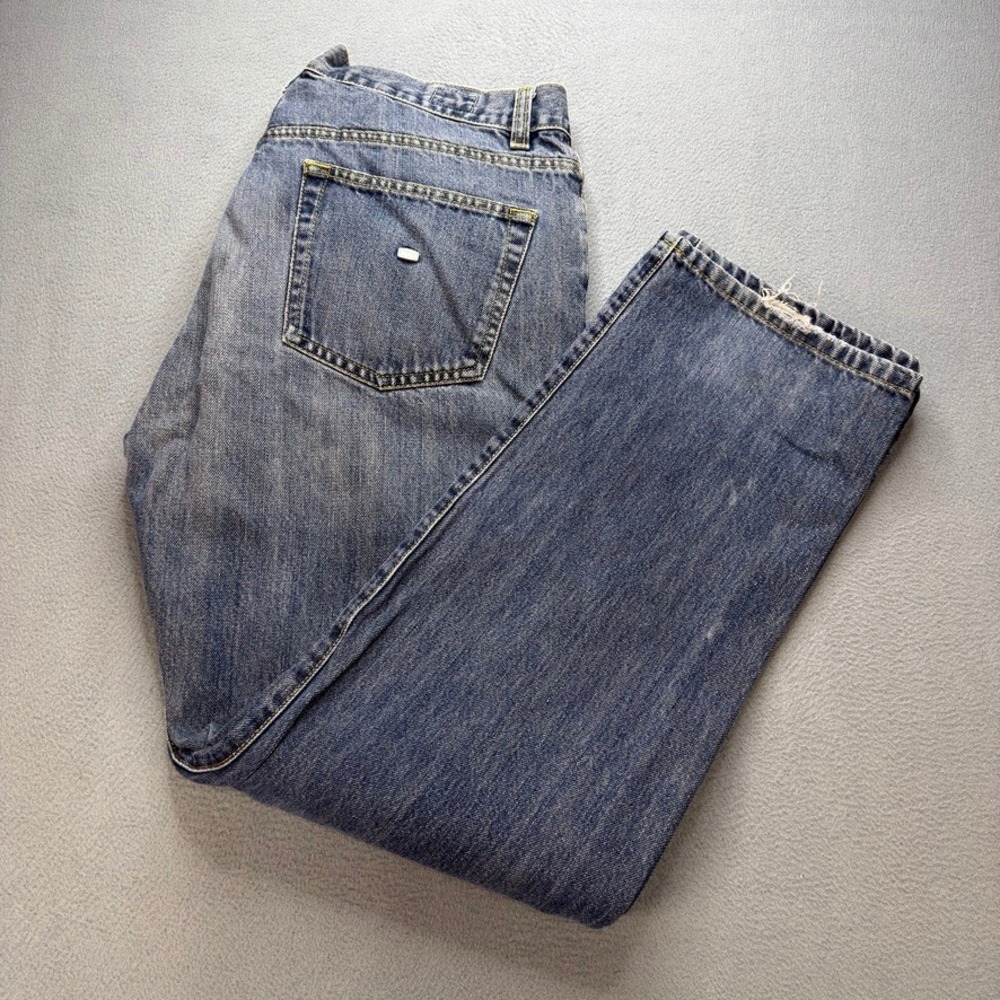 VTG Lacoste Straight Leg Denim Jeans Regular Fit 44 (FIT 33x31) Blue Distressed